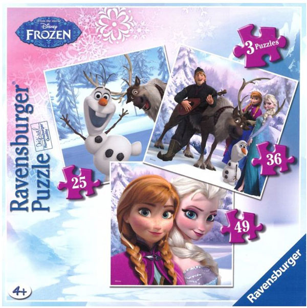 Puzzle Ľadové Kráľovstvo 3v1 RAV (PUZZLE FROZEN)